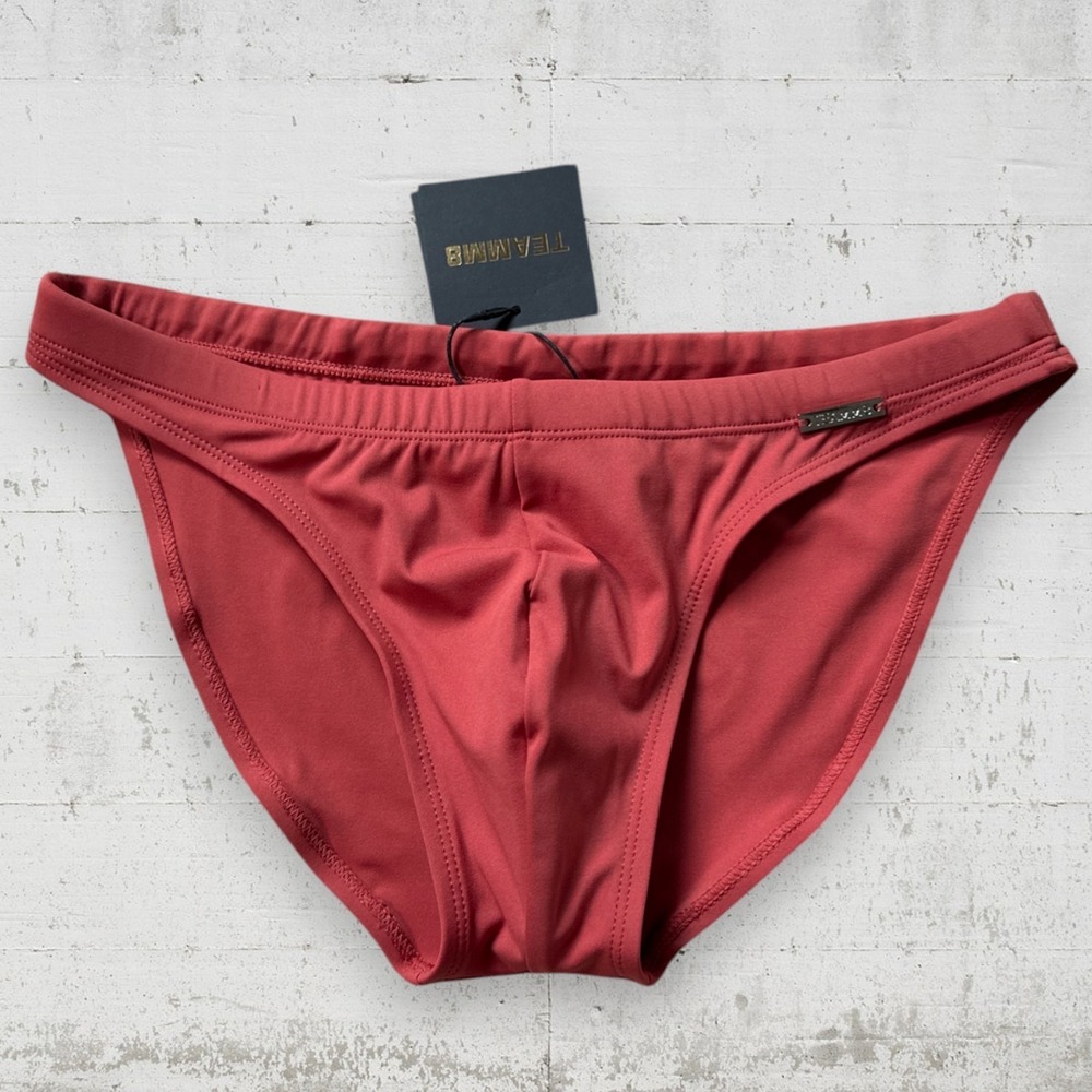 TEAMM8 Statement Men's Bikini Swim Brief Sz S Terracotta